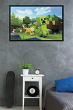 Trends International Minecraft Ocelot Chase Wall Poster 22.375" x 34" Black Framed