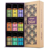 Natrogix Bliss Essential Oils - Top 9 Therapeutic Grade 100% Pure Essential Oil Set 9/10ml (Tea Tree, Rosemary, Orange, Peppermint) w/Free E-Book