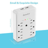 Huntkey 6 AC Outlets Surge Protector with 2 USB Charging Ports 3.4 Amp, SMD607A