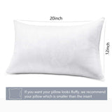 Emolli 12 x 20 Pillow Inserts Set of 2, Throw Pillow Inserts - white