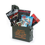 Man Crates Premium Jerky Ammo Can – The Ultimate Gift for Meat Lovers – Includes 3 Beef Jerky Flavors, Gourmet Almonds, Corn Nuggets And More