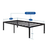 Olee Sleep 18 Inch Tall Heavy Duty Steel Slat/ Anti-slip Support/ Easy Assembly-black