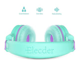 Elecder i37 Kids Headphones Children Girls Boys Teens Foldable Adjustable On Ear Headphones 3.5mm Jack Compatible iPad Cellphones  MP3/4 Purple/Green