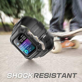 SupCase Rugged Protective Case for Apple Watch 4 / Watch 5 [44mm], with Strap Bands, Black