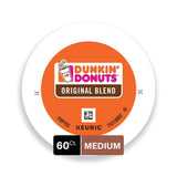 Dunkin' Donuts Original Blend Medium Roast Coffee, 60 K Cups for Keurig Makers