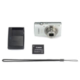 Canon PowerShot ELPH 180 Digital Camera (Silver) + Transcend 16GB Memory Card + Point & Shoot Camera Case + USB Card Reader + LCD Screen Protectors