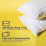 Coop Home Goods - Premium Adjustable Loft Pillow -Hypoallergenic Cross-Cut Memory Foam Fill - Lulltra Washable Cover from Bamboo Derived Rayon-Queen