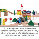 100-Piece Orbrium Toys Triple-Loop Wooden Train Set Fits Thomas Brio Chuggington