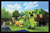 Trends International Minecraft Ocelot Chase Wall Poster 22.375" x 34" Black Framed