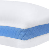 Utopia Bedding Gusseted Quilted Pillow (2-Pack) Premium Quality Bed Pillows - Side Back Sleepers - Blue Gusset - Queen - 18 x 26 Inches