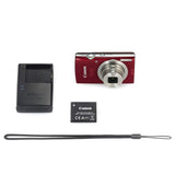 Canon PowerShot ELPH 180 Digital Camera (Red) + Transcend 16GB Memory Card + Camera Case + USB Card Reader + LCD Screen Protectors+Memory Card Wallet