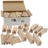 Wooden Train Track 52 Piece Set - 18 Feet Of Track Expansion And 5 Distinct Pieces - 100% Compatible with All Major Brands