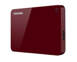 Toshiba Canvio Advance 2TB Portable External Hard Drive USB 3.0, Red (HDTC920XR3AA)