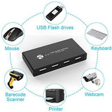 USB Switch Selector, KVM Switcher for 2 PC Sharing 4 USB Devices, One-Button Swapping for Keyboard, Mouse, Scanner, Printer, Computer