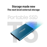 Samsung T5 Portable SSD - 500GB - USB 3.1 External SSD (MU-PA500B/AM), Blue