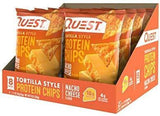 Quest Nutrition Tortilla Style Protein Chips, Nacho Cheese, Low Carb, Gluten Free, Baked, 8 Count