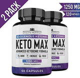 Keto Pills - (2 Pack | 120 Capsules) Advanced Keto Burn Diet Pills with MCT Oil Powder - Best Exogenous Ketones BHB Supplement