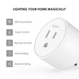 Smart Plug Compatible with Alexa Google Assistant IFTTT for Voice Control, Teckin Mini Smart Outlet Wifi Socket with Timer Function, No Hub Required