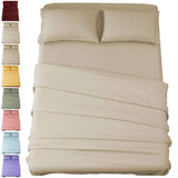 Sonoro Kate Bed Sheet Set Super Soft Microfiber 1800 Thread Count Luxury Egyptian Sheets 16-Inch Deep PocketHypoallergenic-3 Piece (Beige, Twin)