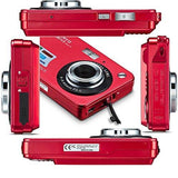 AbergBest 21 Mega Pixels 2.7" LCD Rechargeable HD Digital Camera Video Camera Digital Students Cameras,Indoor Outdoor for Adult/Seniors/Kid (Red)