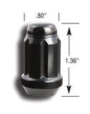 Gorilla Automotive 21133BC Small Diameter Acorn Black 5 Lug Kit (12mm x 1.50 Thread Size) - Pack of 20