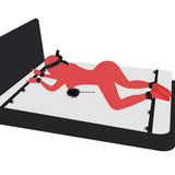 Sex Bondage for Couples with Spreader Bar 2X2 Wrists Ankle Cuffs, PALOQUETH BDSM Toy Bedroom Restraints for Sex with Blindfold Feather Tickler