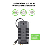 Belkin 12-Outlet Pivot-Plug Power Strip Surge Protector w/ 8ft Cord – Ideal for Computers, Home Theatre, Appliances, Office Equipment (4,320 Joules)