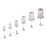 Glarks 180Pcs 304 Stainless Steel Flat Head Threaded Rivetnut Insert Nutsert Rivet Nut Assortment Kit - M3 M4 M5 M6 M8 M10