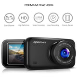 APEMAN 1440P&1080P Dual Dash Cam FHD Front and Rear Camera for Cars, Support 128GB max, Driving Recorder with IR Sensor Night Vision,Motion Detection