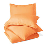 Nestl Bedding Duvet Cover 2 Piece Set – Ultra Soft Double Brushed Microfiber Hotel Collection – 1 Pillow Sham, Light Orange - Twin (Single) 68"x90"
