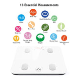 FITINDEX Bluetooth Body Fat Scale, Smart Wireless Digital Bathroom Weight Scale Body Composition Monitor Health Analyzer with Smartphone App - White