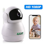 Wireless IP Camera 1080P,Nanny Cam,360 Degree Smart WIFI Camera Pan/Tilt/Zoom with Cloud Service,3D Image Touch Navigation,Panoramic View