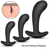 Butt Plug Trainer Kit for Comfortable Long-Term Wear, Pack of 3 Silicone Anal Plugs Training Set with Flared Base Prostate Sex Toys