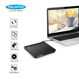 Rioddas External CD Drive, USB 3.0 Portable CD/DVD +/-RW Drive Slim DVD/CD ROM Rewriter Burner Compatible with Laptop Desktop PC Windows OS(Black)