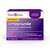 Basic Care Omeprazole Delayed Release Tablets 20 mg, Acid Reducer, 42 Count