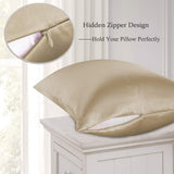 Ravmix Mulberry Silk Pillowcase Standard Size 21 Momme 600 Thread Count Hypoallergenic Both Sides 100% Silk Pillow Case Apricot