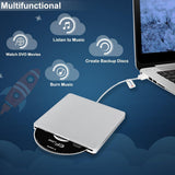 VersionTECH. USB Ultra Slim External DVD Drive Burner Optical Drive CD+/-RW DVD +/-RW Superdrive Disc Duplicator Compatible with Mac and laptop