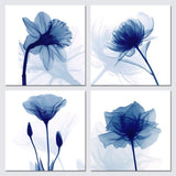 Blue Flickering Flower Modern Abstract Paintings Canvas Wall Art Gallery