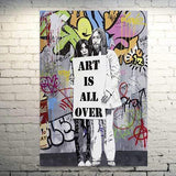 Faicai Art Banksy Graffiti Street Art Paintings 'Art is All Over ' Wall Art Canvas Prints Posters