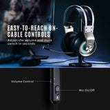 Mpow EG3 Pro Gaming Headset (2019 All-Platform Edition), with Mic, 50mm Speaker Drivers, 3D Surround Sound, in-Line Control,LED Light, PC PS4 Headset