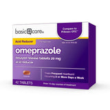 Basic Care Omeprazole Delayed Release Tablets 20 mg, Acid Reducer, 42 Count