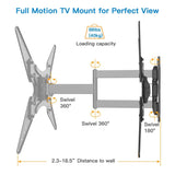 PERLESMITH TV Wall Mount for Most 26-55 Inch TVs with Swivel & Extend 18.5 Inch - Wall Mount TV Bracket