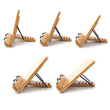 Bamboo Book Stand,wihacc Adjustable Book Holder Tray and Page Paper Clips
