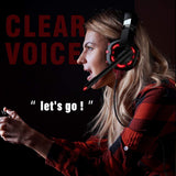 RUNMUS Gaming Headset Xbox One Headset with 7.1 Surround Sound Stereo, PS4 Headset with Noise Canceling Mic & LED Light, (Adapter Not Included)