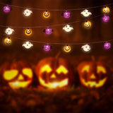 Halloween String Lights (Pumpkin, Ghost and Bat), 10 Foot 20 LEDs Halloween Decoration Lights