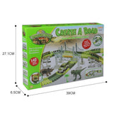 Lydaz Race Track Dinosaur World Bridge Create A Road 142 Piece Toy Car & Flexible Track Playset Toy Cars, 2 Dinosaurs