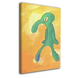 Bold and Brash 8"x12" Painting Canvas Wall Art Squidward Paintings Abstract Modern Style, white