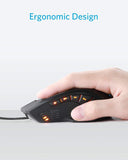 Anker High Precision Programmable Gaming Mouse with 6000 DPI, 1000 Hz Polling Rate, 10 Programmable Buttons, Ergonomic USB Computer Mouse