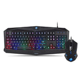EagleTec K005-BA PC Gaming Keyboard and Mouse Combo Wired LED RGB Backlit Keyboard with Multimedia Keys & 5 Button Mouse (RGB Keyboard & Mouse Set)