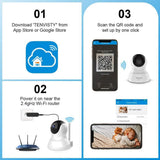 TENVIS Security Camera- Wireless Camera, IP Camera with Night Vision/ Two-way Audio, 2.4Ghz Wifi Indoor Home Dome Camera for Pet Baby,Remote Monitor